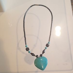Blue hemotite necklace